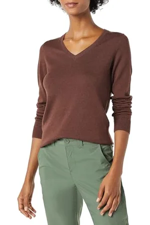 Amazon Damen Leichter, Langärmeliger Pullover Mit V-Ausschnitt, Klassischer Schnitt (Erhältlich In Übergröße), , XL