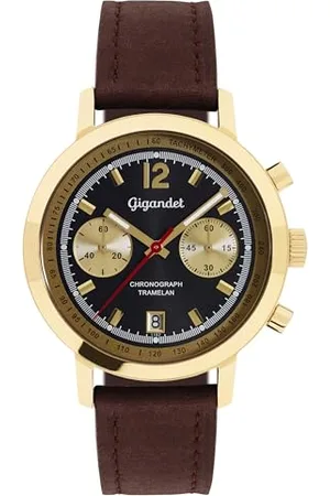 Gigandet Herren Analog Japanisches Quarzwerk Uhr mit Leder Armband 5VNAG10NE/009