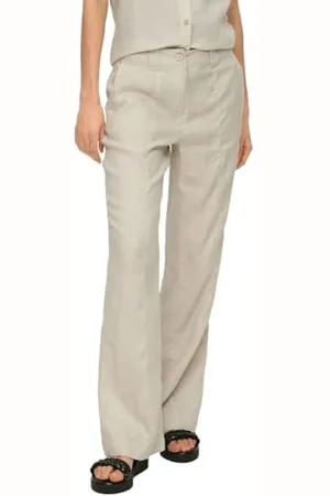 QS by s.Oliver Leinen Hose, Wide Leg