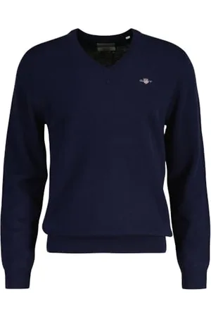 GANT Herren Extrafine Lambswool V-Neck Pullover, , M