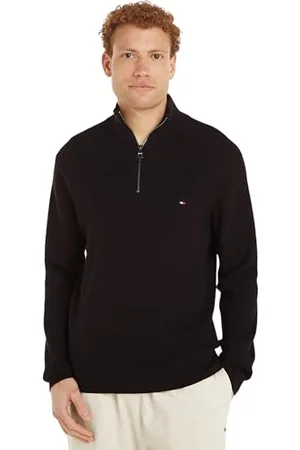 Tommy Hilfiger Herren Pullover mit Reißverschluss Mock Neck Halbzip, , XL