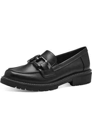 Jana Damen Loafer ohne Absatz Elegant Vegan, Schwarz , 39 EU