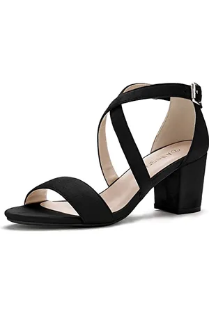 Allegra K Überkreuzte Sandalen mit Knöchelriemen und Blockabsatz für Damen 39