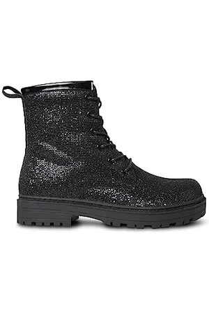 Joe Browns Damen Glitzer-Schnürstiefel, klobige Biker Stiefelette, , 35.5 EU Weit