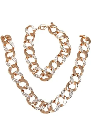 Urban classics Unisex TB4052-Basic Diamond Necklace and Bracelet Set Manschettenknöpfe, , one Size