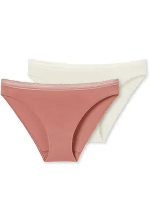Schiesser Damen 2 Pack Slip Mit Spitze - Cotton Mix Unterwäsche, , 40 EU