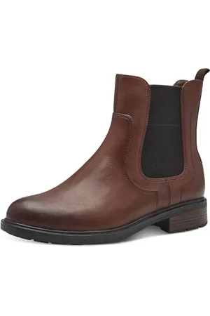 Jana Damen Stiefeletten ohne Absatz mit Reißverschluss Vegan, Braun , 37 EU