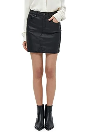 DESIRES Damen Lola Coated Skirt Schwarz 38