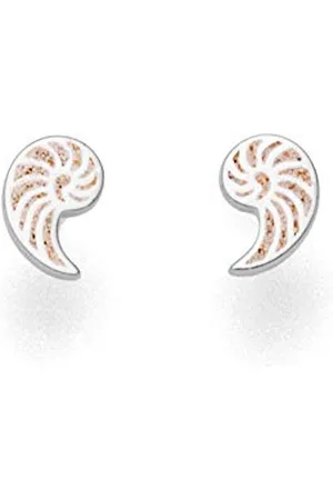 DUR Ohrstecker Sandnautilus aus 925 Sterling Silber mit Steinsand veredelt, 10x 27 mm, O5132