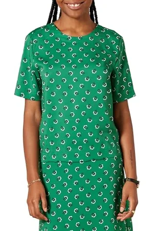 Amazon Damen Georgette-Top mit kurzen Ärmeln und normaler Passform, , M