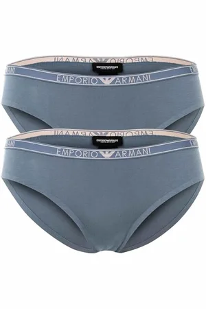 Emporio Armani Damen Essential Studs Logo 2-Pack Brief Unterwäsche, , M