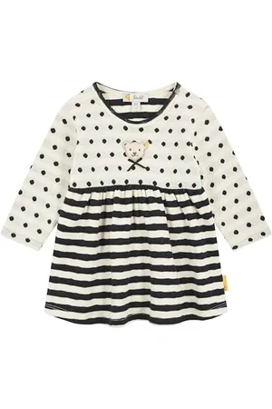 Steiff Kleid Baby EU Größe 80 Eggnog, Mädchen Kleid, Babykleid für jeden Anlass, lockere und Bequeme Passform, waschmaschinenfest
