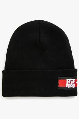 Koton Herren Falten Etikett Detail Beanie-Mütze, , Einheitsgre