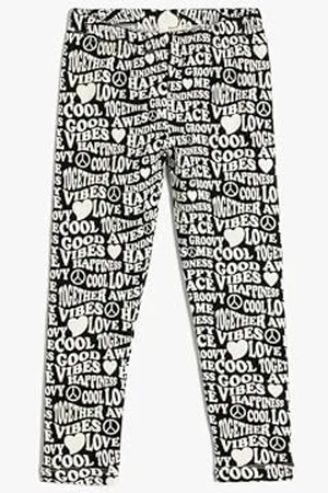 Koton Girls Leggings Printed Elastic Waistband Cotton