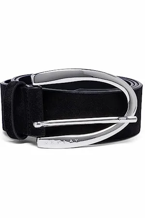 Replay Damen Gürtel Wildledergürtel, (Schwarz), 80