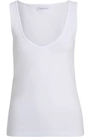 Tamaris Damen Einfaches Tank ANKUM Weiß XL