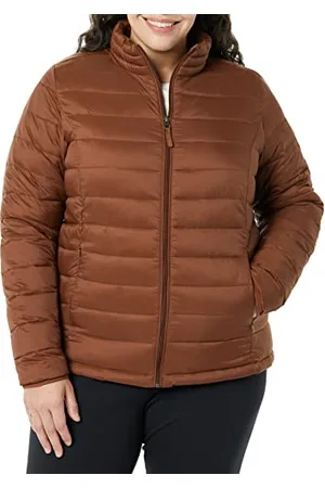 Amazon Damen Leichte, langärmelige, Wasserabweisende, packbare Pufferjacke (in Übergröße erhältlich), , L