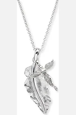 Engelsrufer 925 Damen-Kette mit Anhänger Silberne Feder und Engel, ERN-FEDER-ANGEL-BIG
