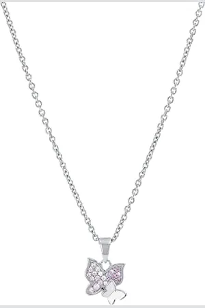 Prinzessin Lillifee Kette mit Anhänger 925 Sterling Silber Mädchen Kinder Halsschmuck, mit Zirkonia synth., 35+3 cm, , Schmetterling, Kommt in Schmuck Geschenk Box, 2021103