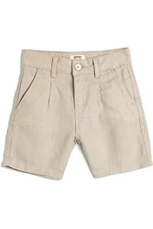 Koton Boys Linen Shorts Pocket Detail Button Closure