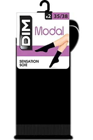 Dim Socken Aus Modal-Baumwolle Damen x2, Black, 35-38