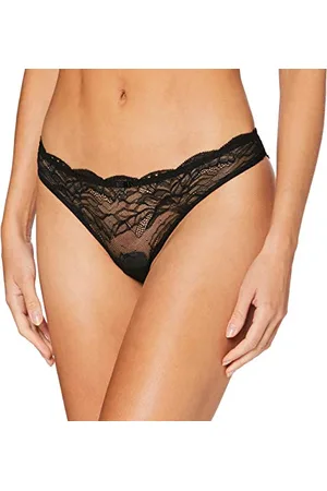Emporio Armani Damen Brazilian Brief Virtual Lace Unterwäsche, Black, S