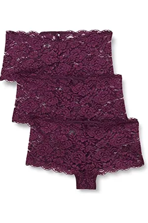 IRIS & LILLY Damen Spitzen-Hipster, Unterwäsche mit Moderater Bedeckung, 3er-Pack, , 34