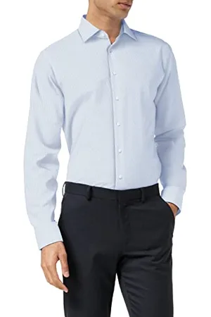 Seidensticker Herren Business Hemd - Shaped Fit - Bügelfrei - Kent-Kragen - Langarm - 100% Baumwolle, Blau ( 11), 42 EU