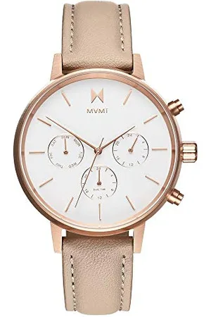 MVMT Analog Quarzuhr für Damen mit Beiges Lederarmband - D-FC01-RGNU