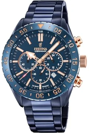 Festina Herren Analog Quarz Uhr mit Edelstahl Armband F20576/1