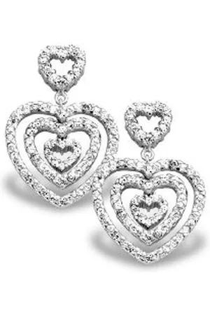 ORPHELIA DamenOhrringe 925/ooo Sterlingsilber HERZENFORM ZIRKONIA