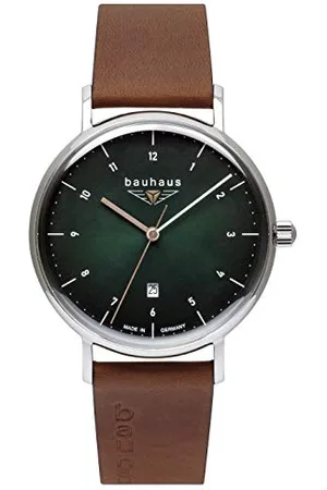 Bauhaus Herren Quarz Uhr Datum mit Leder Armband 2140, , Standard-Größe, Klassisch, minimalistisch