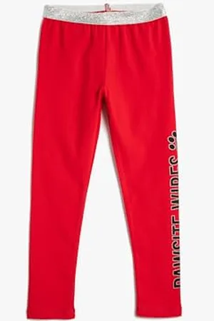 Koton Girls Printed Leggings Cotton Gleamy Elastic Waistband