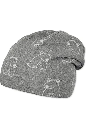 Sterntaler Baby-Jungen Slouch-Beanie Eisbär Mütze, Silber Mel, 51