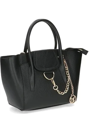 Caprice Damen Henkeltasche aus Leder Mittelgroß, Schwarz , 1