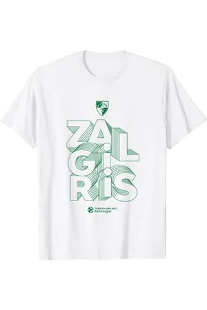 Euroleague Zalgiris Kaunas Collection Grünes Logo T-Shirt, Herren, Unisex-Erwachsene, Männer, Kurzarm, T-Shirt, , S, Klassisch, Logo, Crew-Ausschnitt, Klein, EU 41