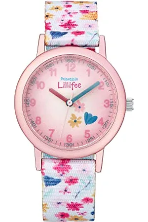 Prinzessin Lillifee Armbanduhr Mädchen Kinder Quarzuhr Analog, mit Textil Armband, 3 bar Wasserdicht, Kommt in Uhren Geschenk Box