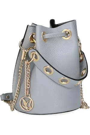 Caprice Damen Beuteltasche aus Leder Mittelgroß, Blau , 1