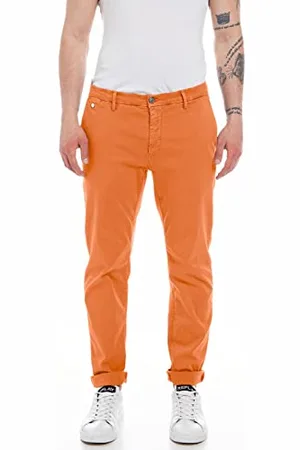 Replay Herren Chino Benni Regular-Fit Hyperflex X-Lite mit Stretch, (Orange), 32W / 30L