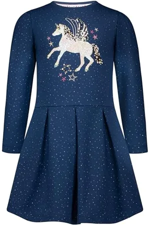 Salt & Pepper Mädchen Mit Einhorn Aus Pailletten Und Glitzerprint Kleid, , 92-98 EU