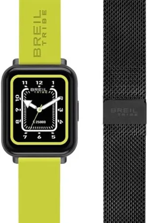 Breil Uhr Unisex SBT-2 Ziffernblatt SCHWARZ Bewegung SMARTWATCH SMARTMODULE e MASCHENBAND Silicon + Steel SCHWARZ,GELB EW0676