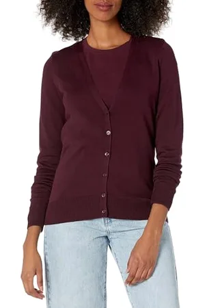 Amazon Damen Leichter Cardigan mit V-Ausschnitt (in Übergröße erhältlich), , XS