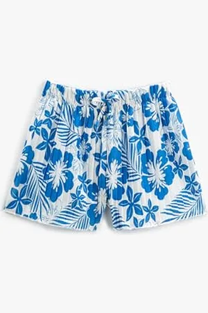 Koton Mädchen Pleated Floral Printed Drawstring Shorts, , 6-7 Jahre EU