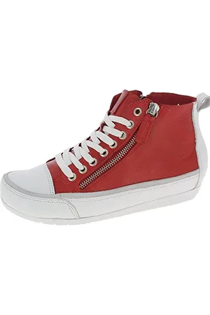 Andrea Conti Damen High Top Sneaker, Chili/weiß, 36 EU
