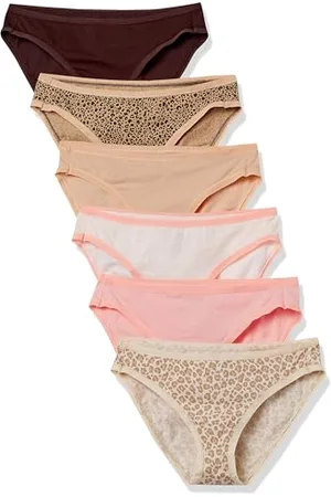Amazon Damen Bikinihose aus Baumwolle (in Übergröße erhältlich), 6er-Pack, , 40