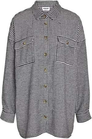 Noisy May Damen NMFLANNY L/S Long Shacket BG NOOS Langarmbluse, , Small