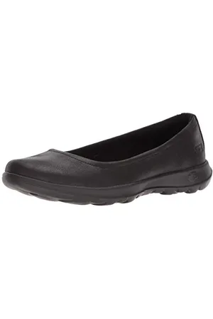 Skechers Damen Go Walk Lite-Gem Geschlossene Ballerinas, Schwarz (Black Textile/Trim Bbk), 39.5 EU