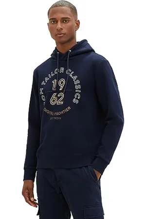 TOM TAILOR Herren Hoodie Sweatshirt mit Print, sky captain blue, L
