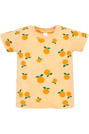 Pinókio T-Shirt Fruit and Sun, 95% Cotton 5% Elastane, Orange, Orangemustler, Jungen 74-122 (104)