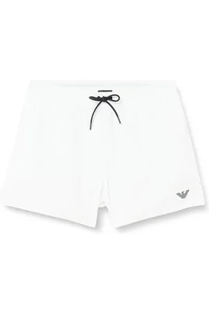 Emporio Armani Herren Embroidery Logo Swim Boxer Beachwear, White, 48